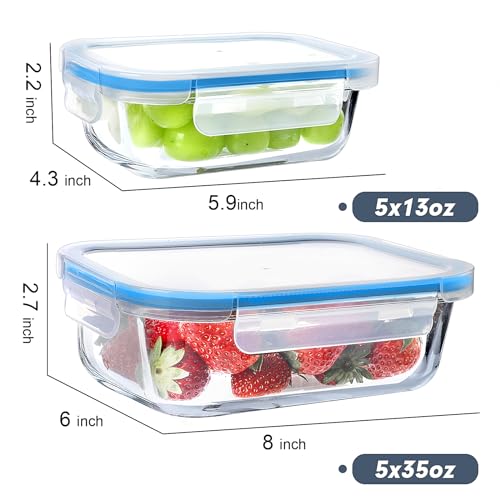Glass Food Storage Containers with Lids, Airtight Meal Prep S710548