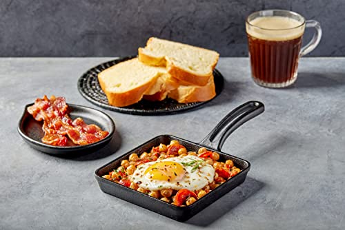 4.5" Cast Iron Mini Skillet with Drip-Spouts, Pre-seasoned Oven Safe Cookware F107