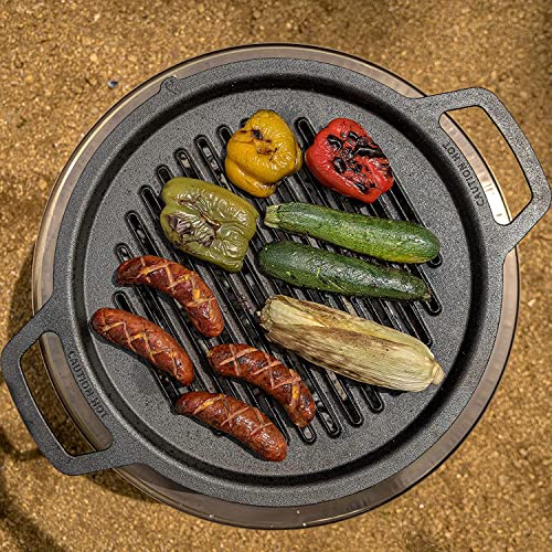 Cast Iron Grill Bundle for Smokeless Fire Pit with Stand and Ash Pan K505