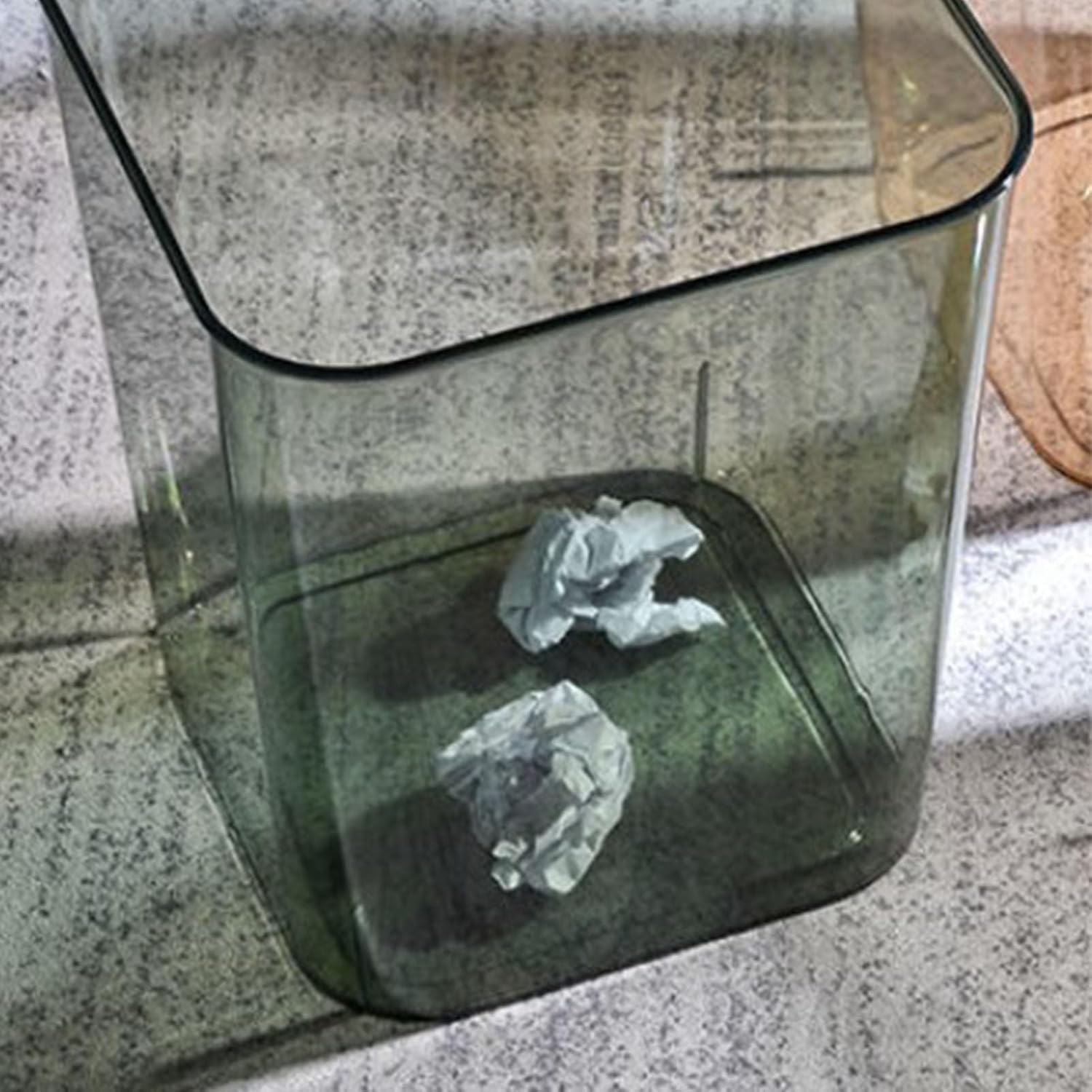 Acrylic Trash Can, Transparent Large Capacity Wastebasket Q37119