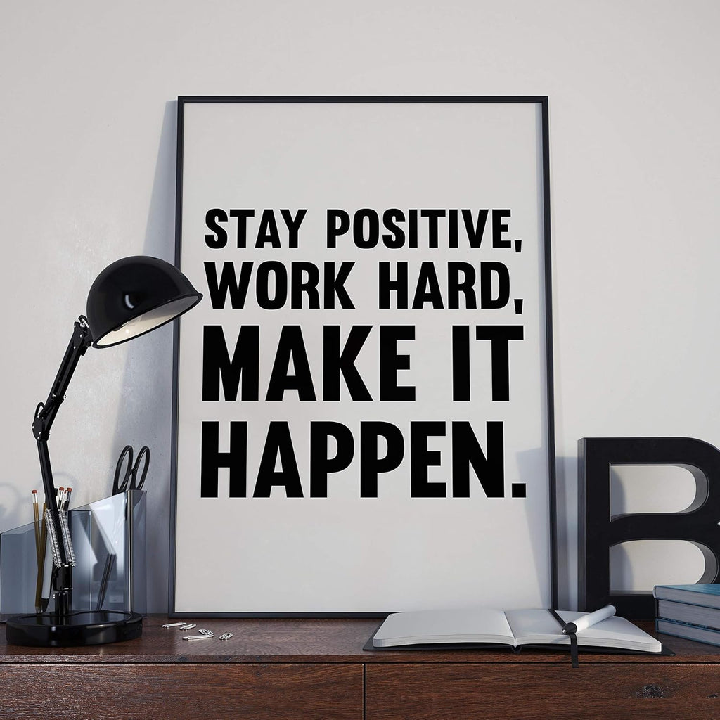 Inspirational Quote Poster Print, Motivational Office Wall Decor Unframed W6040