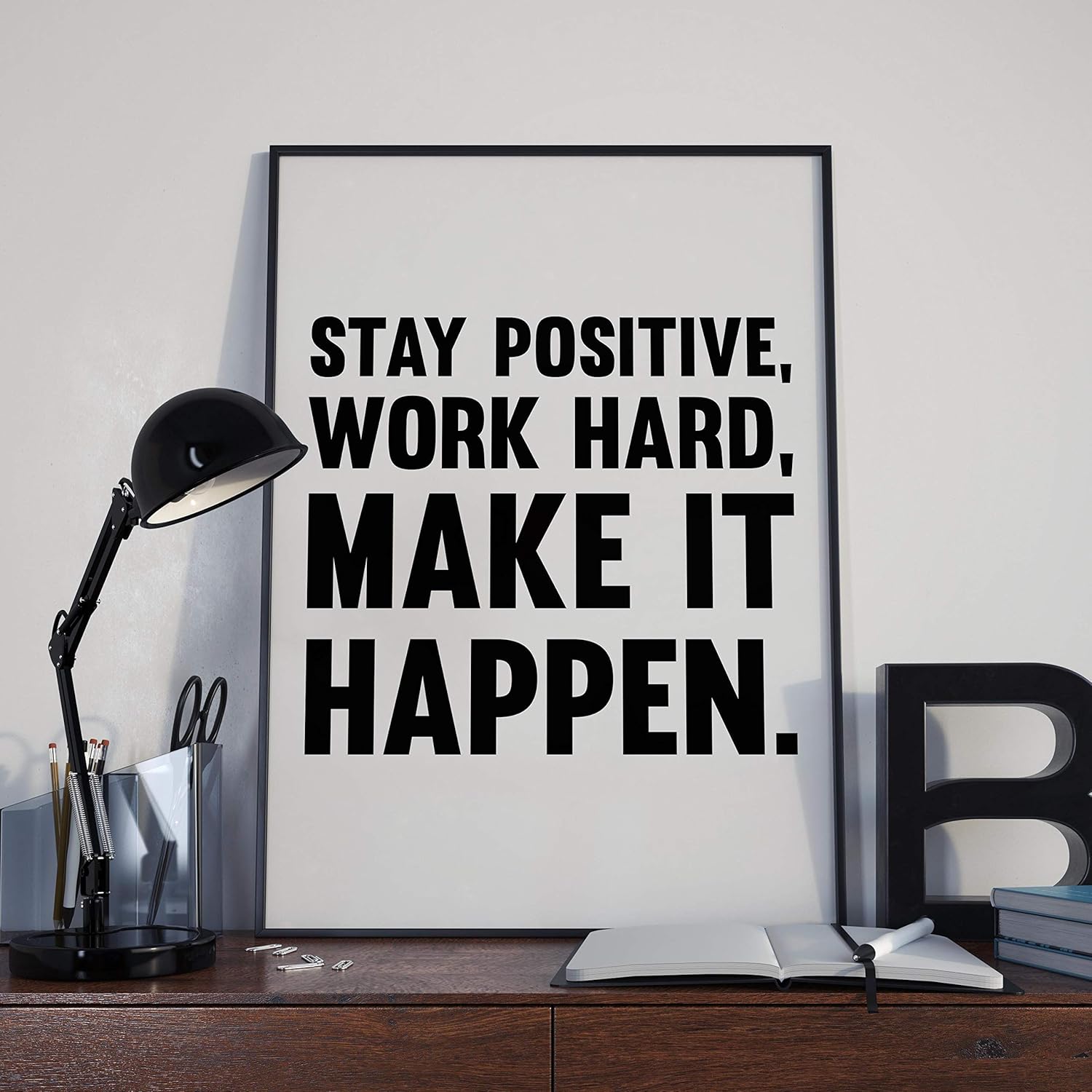Inspirational Quote Poster Print, Motivational Office Wall Decor Unframed W6040