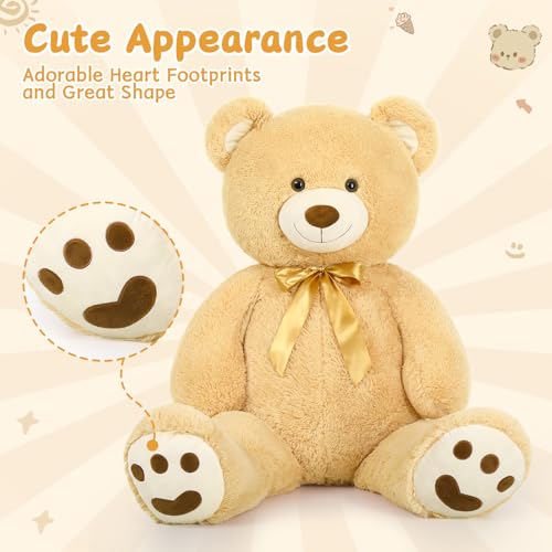 Giant Teddy Bear Stuffed Animal with Footprints I55234