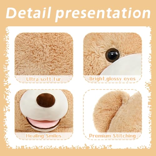 Giant Teddy Bear 5 Feet Stuffed Animal, Brown Plush for Girlfriend Boyfriend W6413