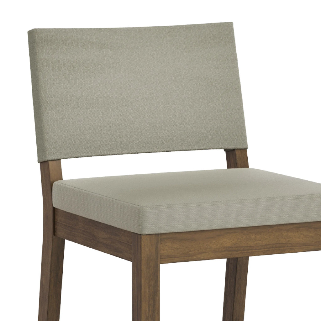 Modern Upholstered Bar Stool with Back and Solid Wood Legs Q706695
