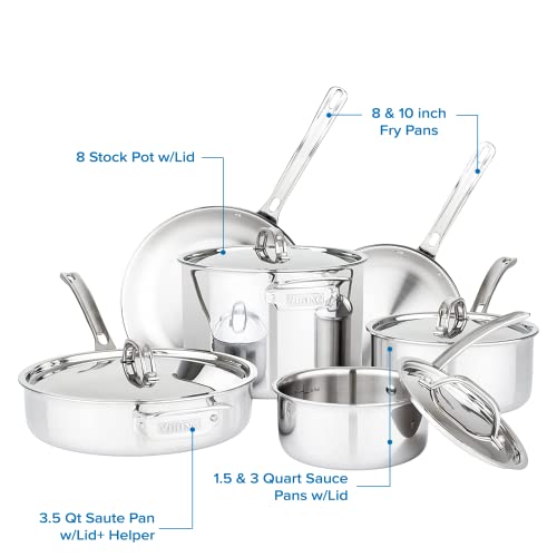 3-Ply Stainless Steel Cookware Set, 5 Piece, Oven Safe Z508607