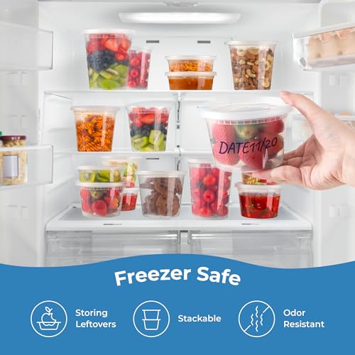 32 oz Airtight Leakproof Plastic Food Storage Containers with Lids, 24 Pack L398