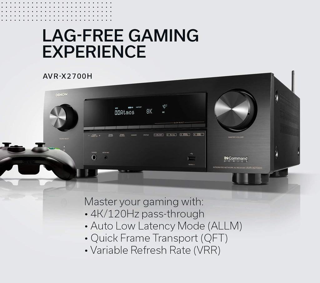 8K Ultra HD 7.2 Channel AV Receiver for Gaming and Music Streaming J9199