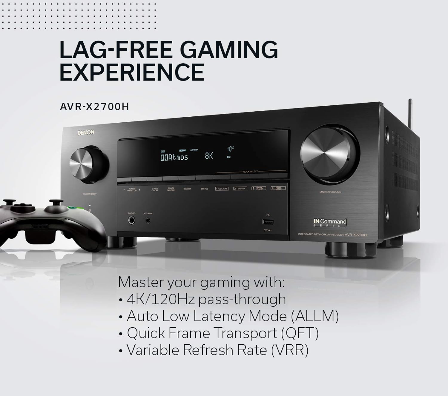 8K Ultra HD 7.2 Channel AV Receiver for Gaming and Music Streaming J9199