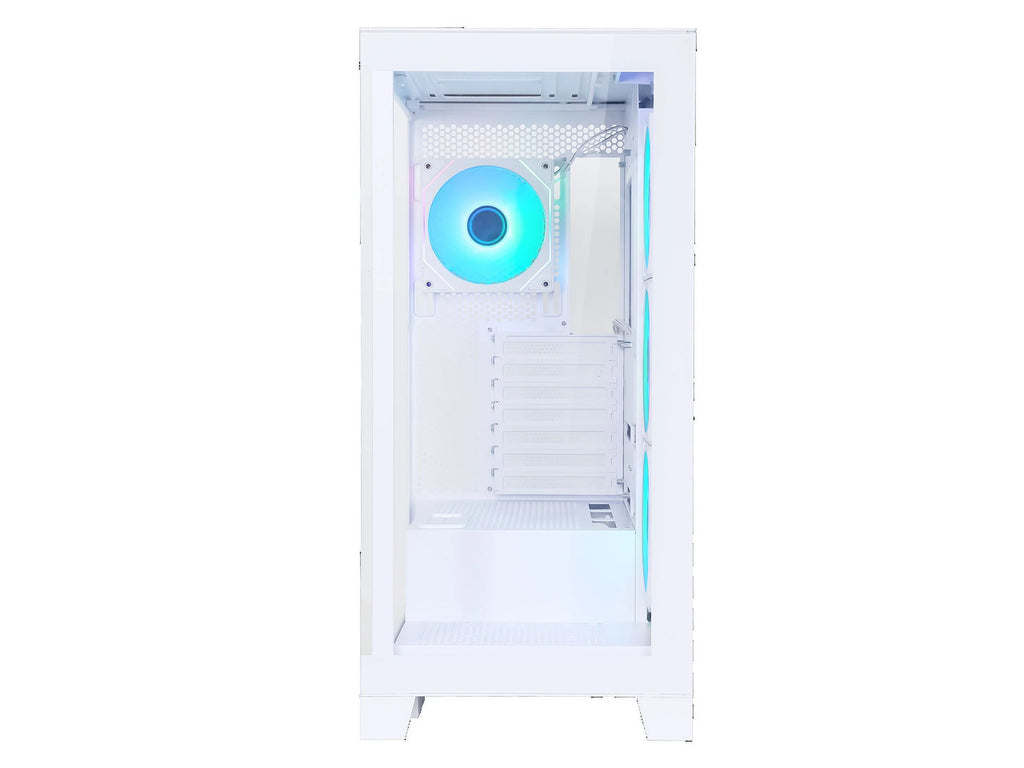 White Dual USB3.0 and Type C Tempered Glass ATX Mid Tower Gaming Computer Case with 4 x 120mm ARGB Fans J9160