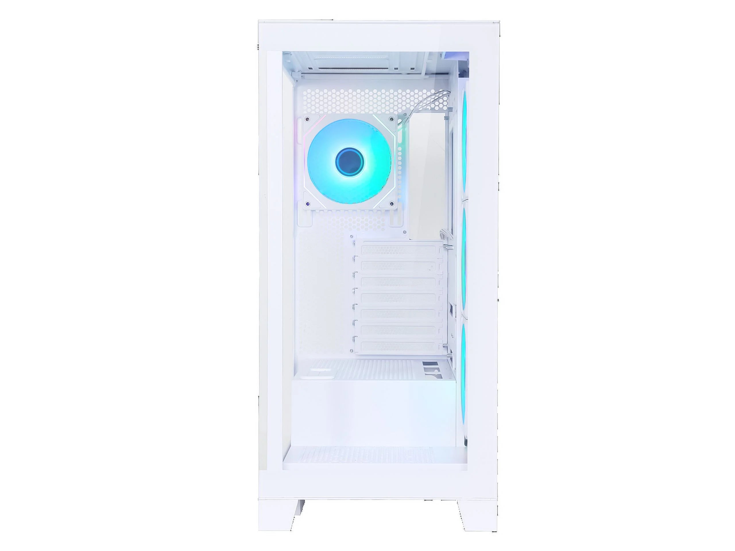 White Dual USB3.0 and Type C Tempered Glass ATX Mid Tower Gaming Computer Case with 4 x 120mm ARGB Fans J9160