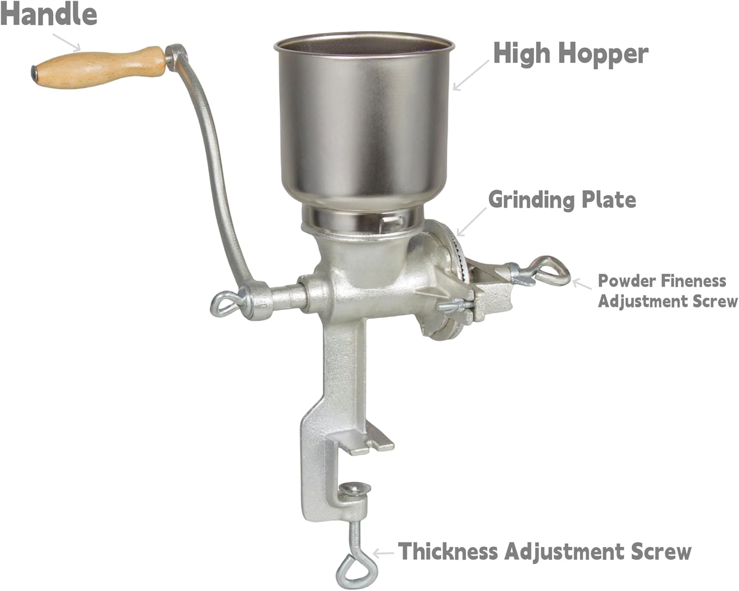 Cast Iron Manual Grain Mill for Wheat, Corn and Coffee S493314