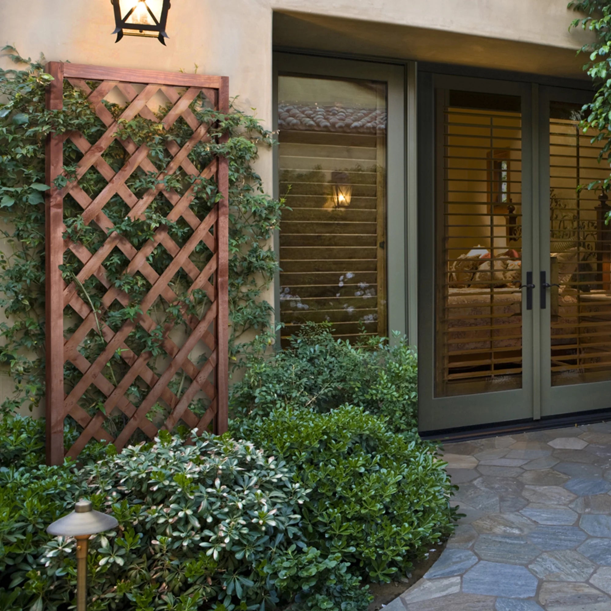 Diamond Lattice Trellis 72 in. Walnut-Tone G214494