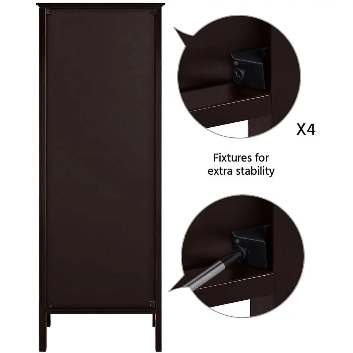 Wooden Bathroom Floor Storage Cabinet with Drawer and Single Shutter Door J455346