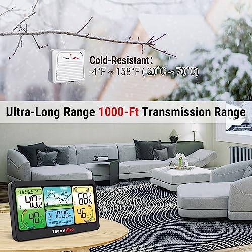 Home Weather Station Wireless Indoor Outdoor Thermometer with Forecast L370800
