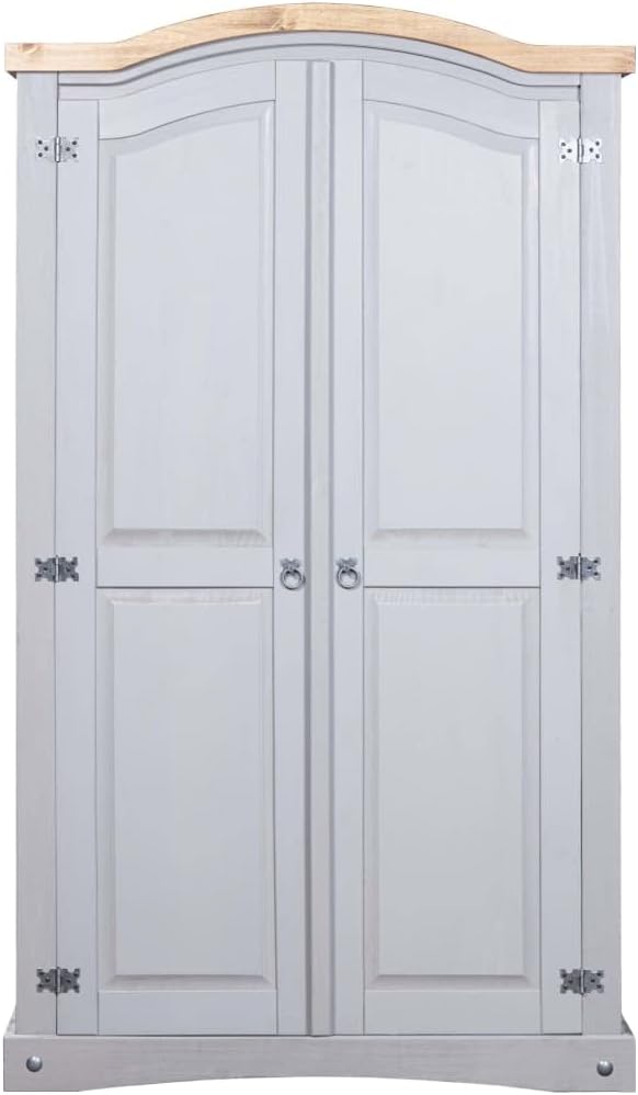Mexican Pine Wardrobe 2 Doors Grey X9816