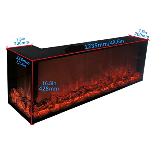 L-shaped Corner Electric Fireplace with 3D Flame Remote Control C8275