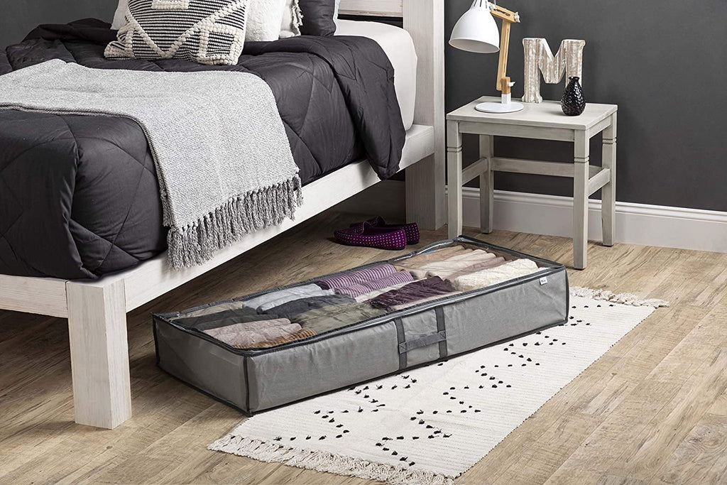 Underbed Storage Bag Organizer (2 Pack) with Handles and Clear Window R898