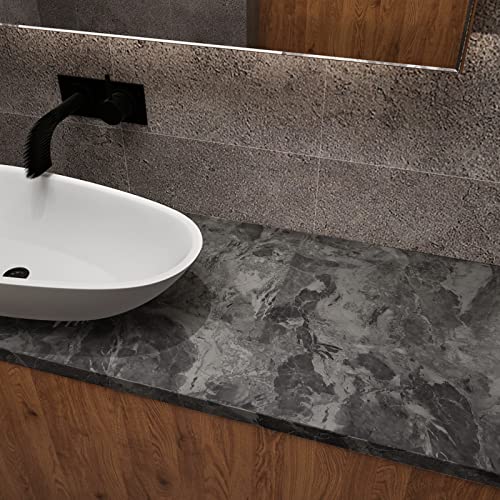 Marble Peel and Stick Contact Paper for Countertop, Matte Grey O968416
