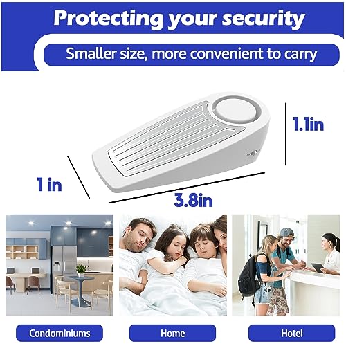 Door Stop Alarms 130dB, Floor Mount Wedge for Home Security, 2 Pack L851751