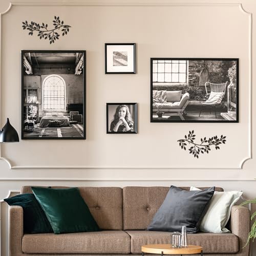 Metal Tree Leaf Wall Decor Vine Olive Branch Wall Art Wrought Iron Sculptures I94712