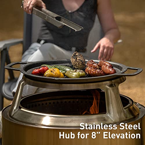 Cast Iron Grill Bundle for Smokeless Fire Pit with Stand and Ash Pan K505