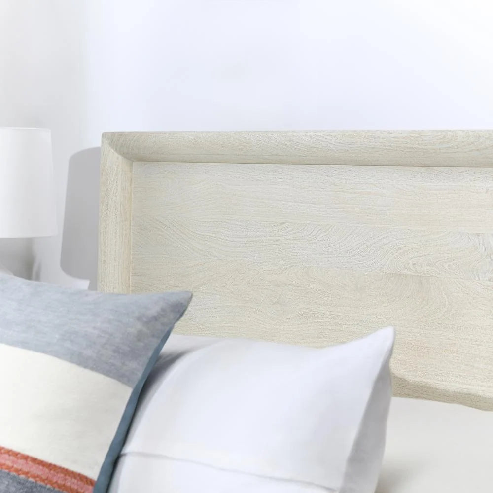 Mango Wood Queen Bed in White T524506