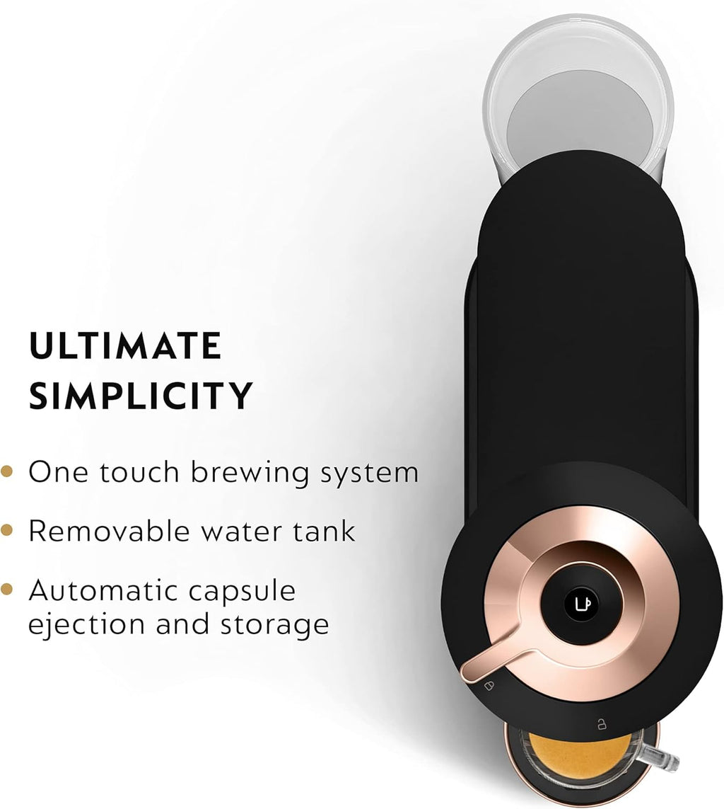 Coffee and Espresso Machine with Milk Frother, Matte Black Rose Gold H45821