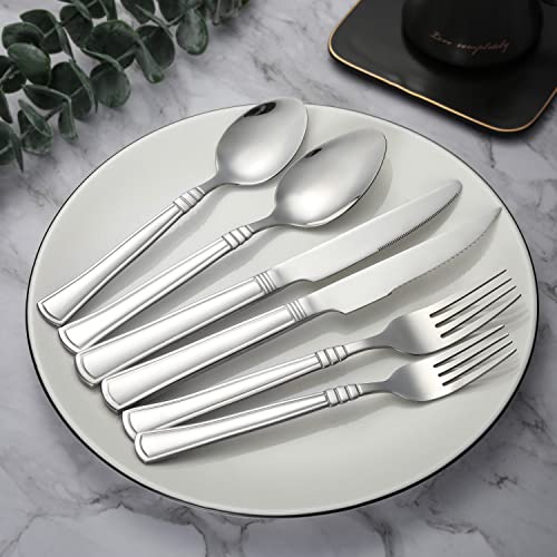 Stainless Steel Silverware Set for 4 with Steak Knives L562