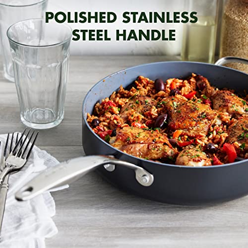 Stainless Steel 5QT Saute Pan with Lid, Induction Ready H2190