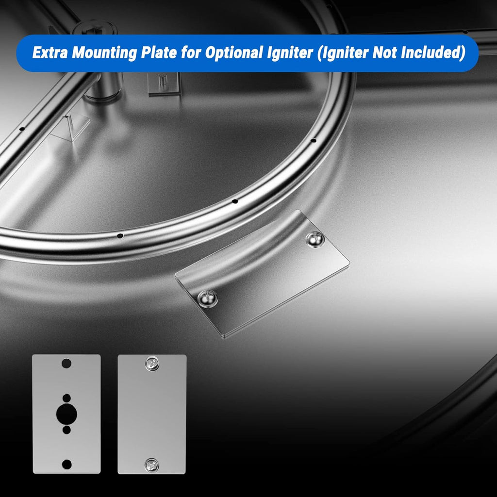 30" x 30" Square DIY Drop-in Firepit System with Stainless Steel Burner Pan, Ring and Cover P63593