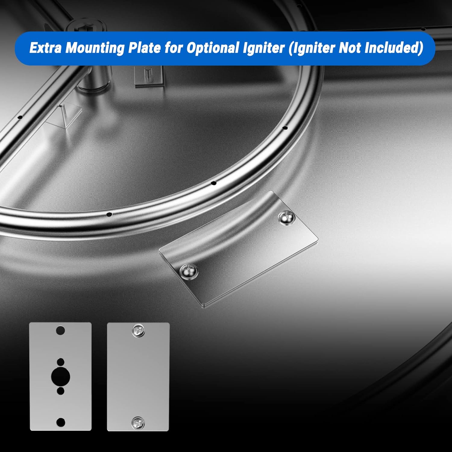 30" x 30" Square DIY Drop-in Firepit System with Stainless Steel Burner Pan, Ring and Cover P63593