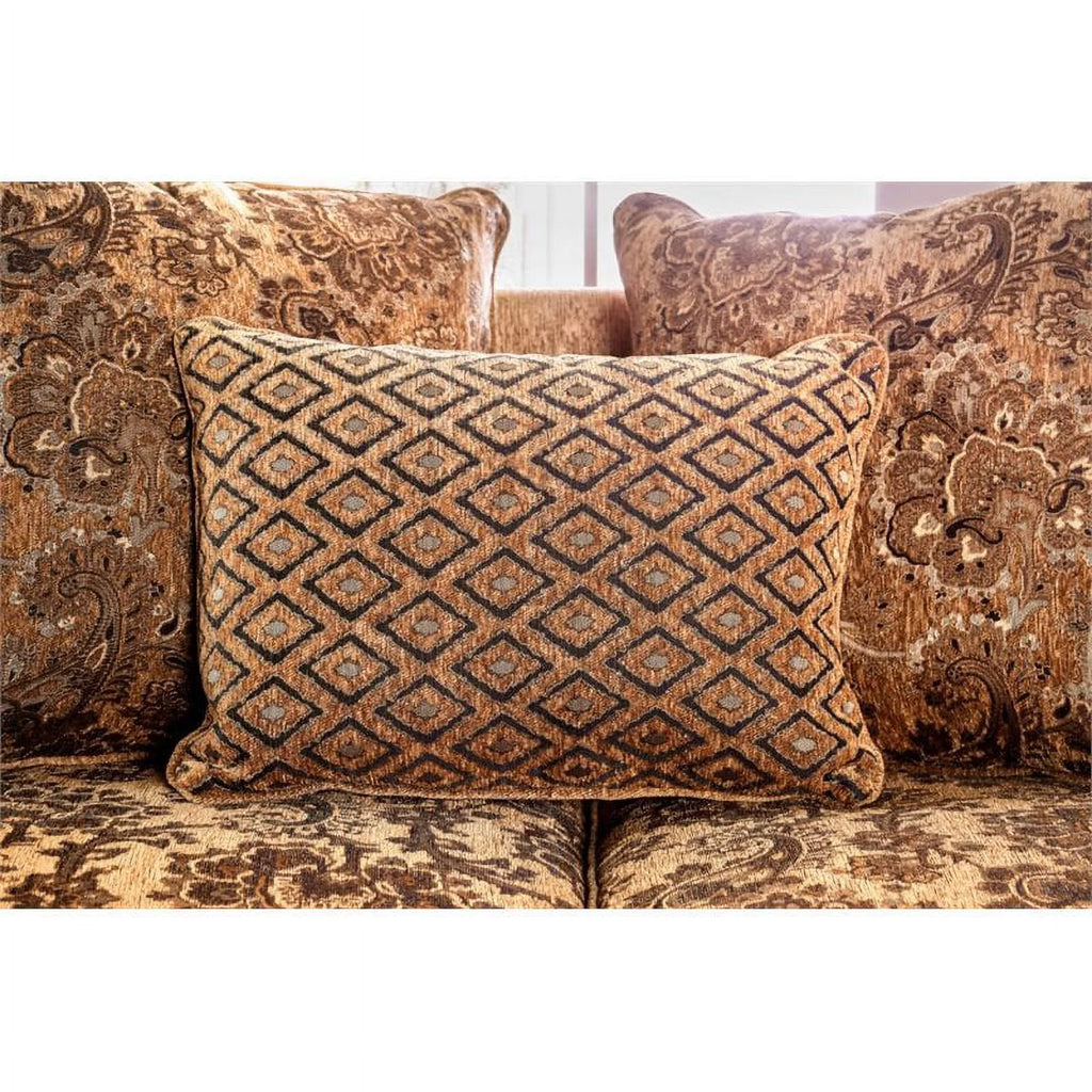 Chenille Sofa in Gold and Bronze Z430