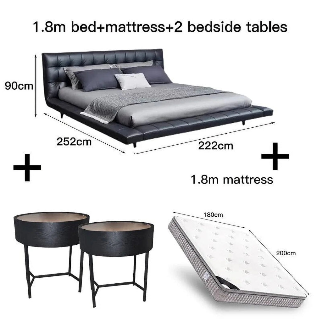 King Size Bed Frame with Leather Upholstery H2762