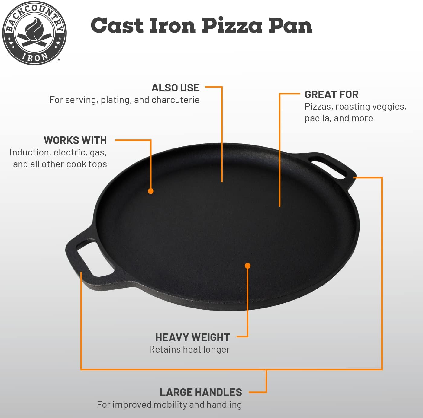 Cast Iron Pizza Pan with Loop Handles A64392