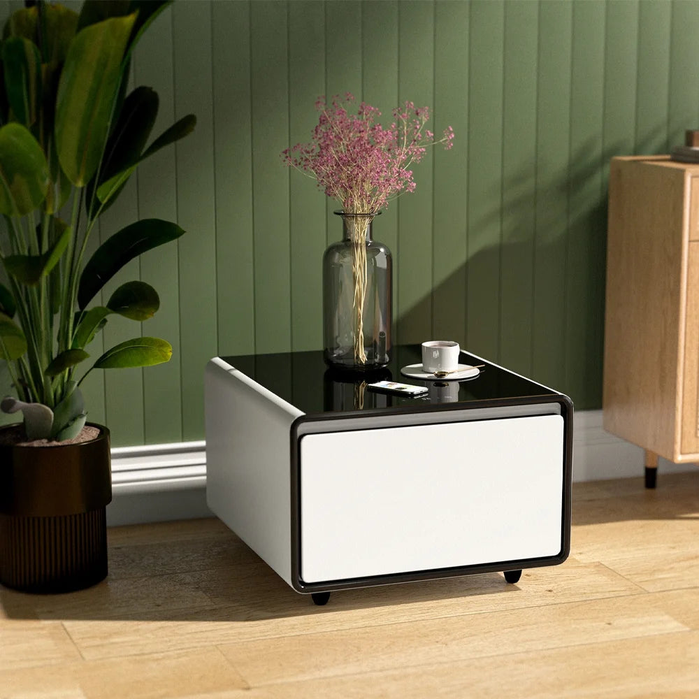 Smart Side Table with Built-in Fridge and Charging Station P6240