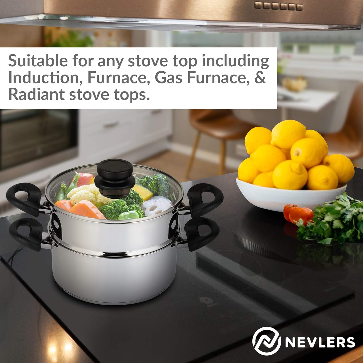 Stainless Steel 3 Quart Steamer Pot with 2 Quart Insert and Vented Lid Z712773