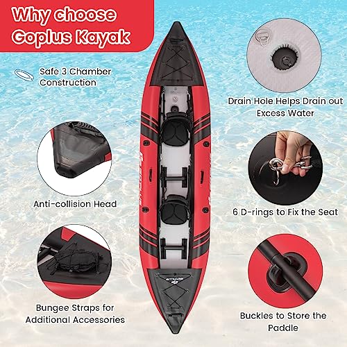 Inflatable 2-Person Kayak Set with Aluminum Oars and Padded Seats K8827