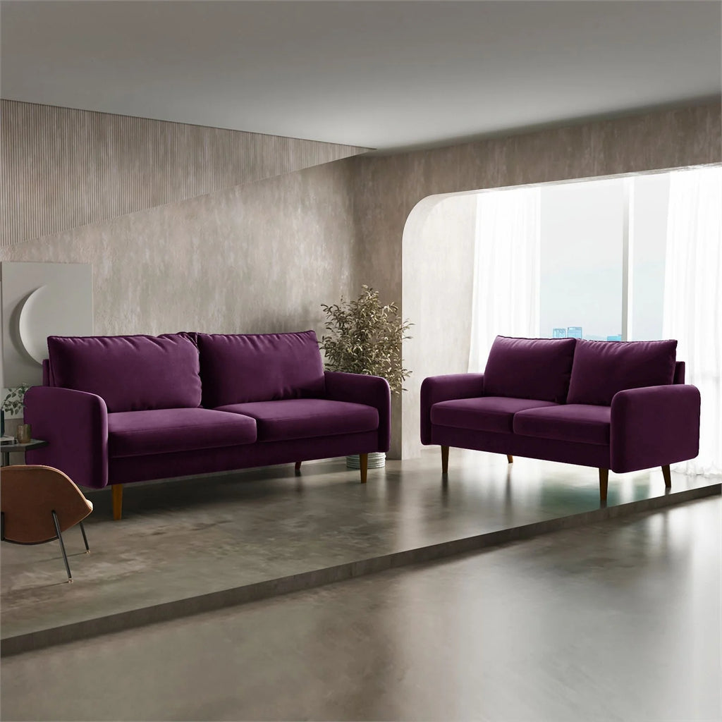 Contemporary 70" Velvet Sofa in Purple I41110