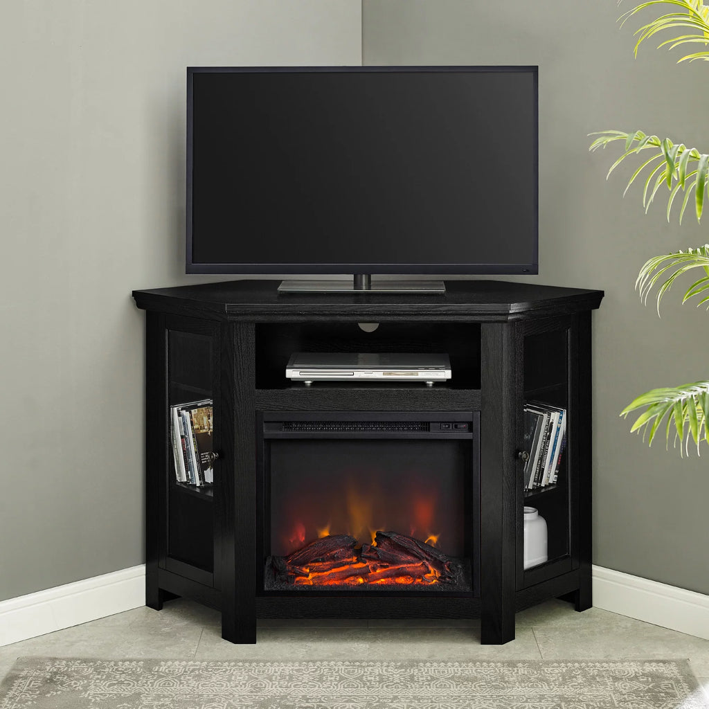 Black Corner Fireplace TV Stand for TVs Up to 50" G195006