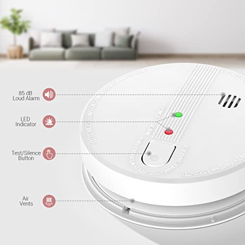 Hardwired Interconnected Smoke Detector with 9V Battery and Test/Silence Button B567