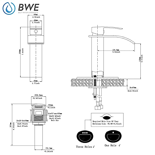 Modern Oil Rubbed Bronze Waterfall Bathroom Faucet with Pop Up Drain T38469
