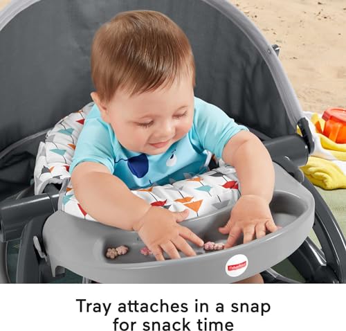Travel Baby Chair with Snack Tray and Canopy for Outdoor Use X7563