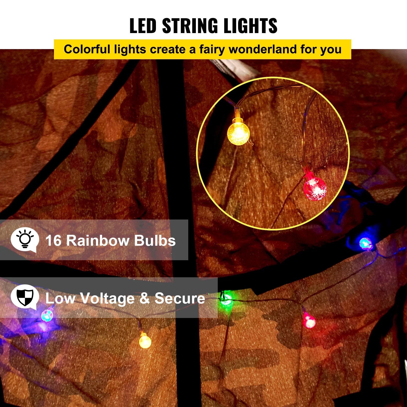 Hanging Tree Tent with LED Lights, Max 440 lbs T7262