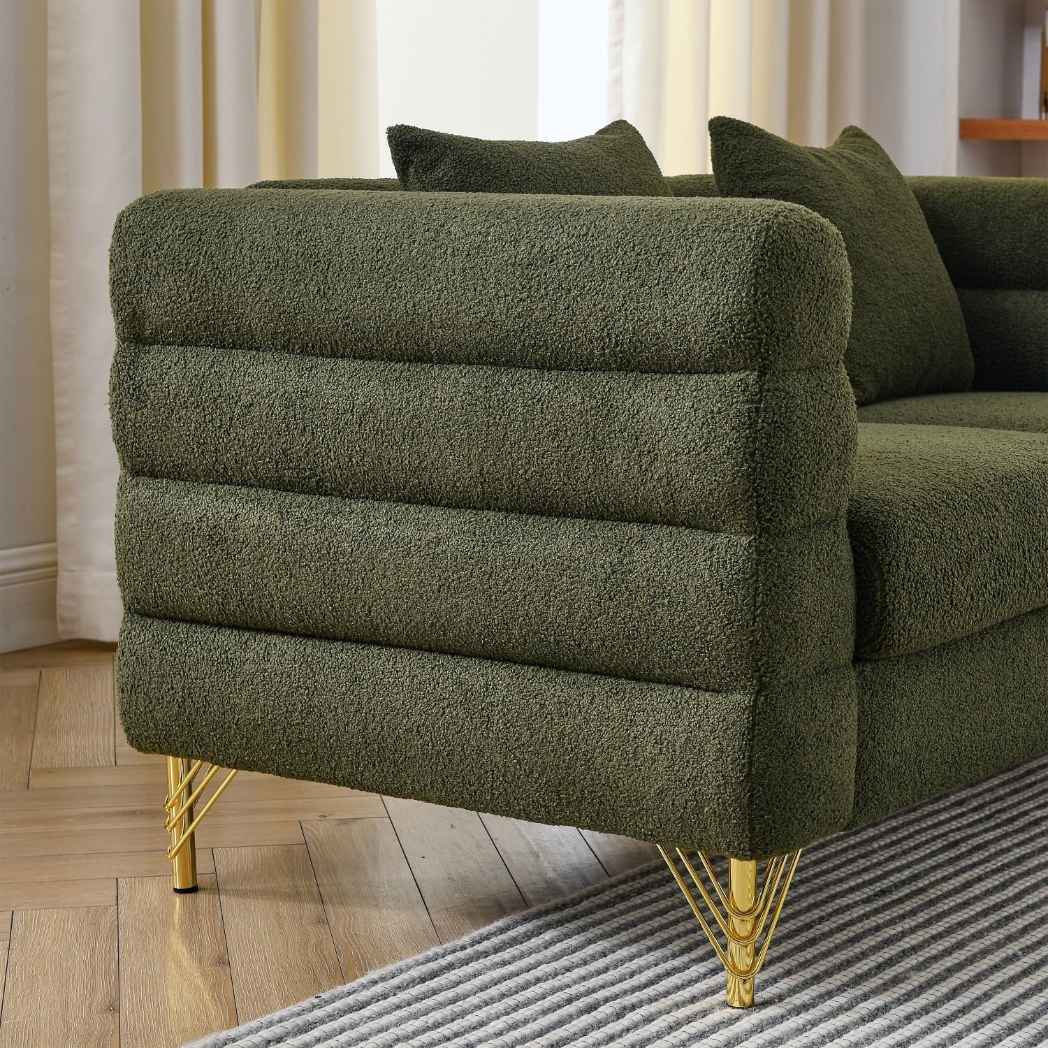 81" Oversized Corner Sofa Set, L-Shaped Sectional Couch, 5-Seater with 3 Cushions K33379