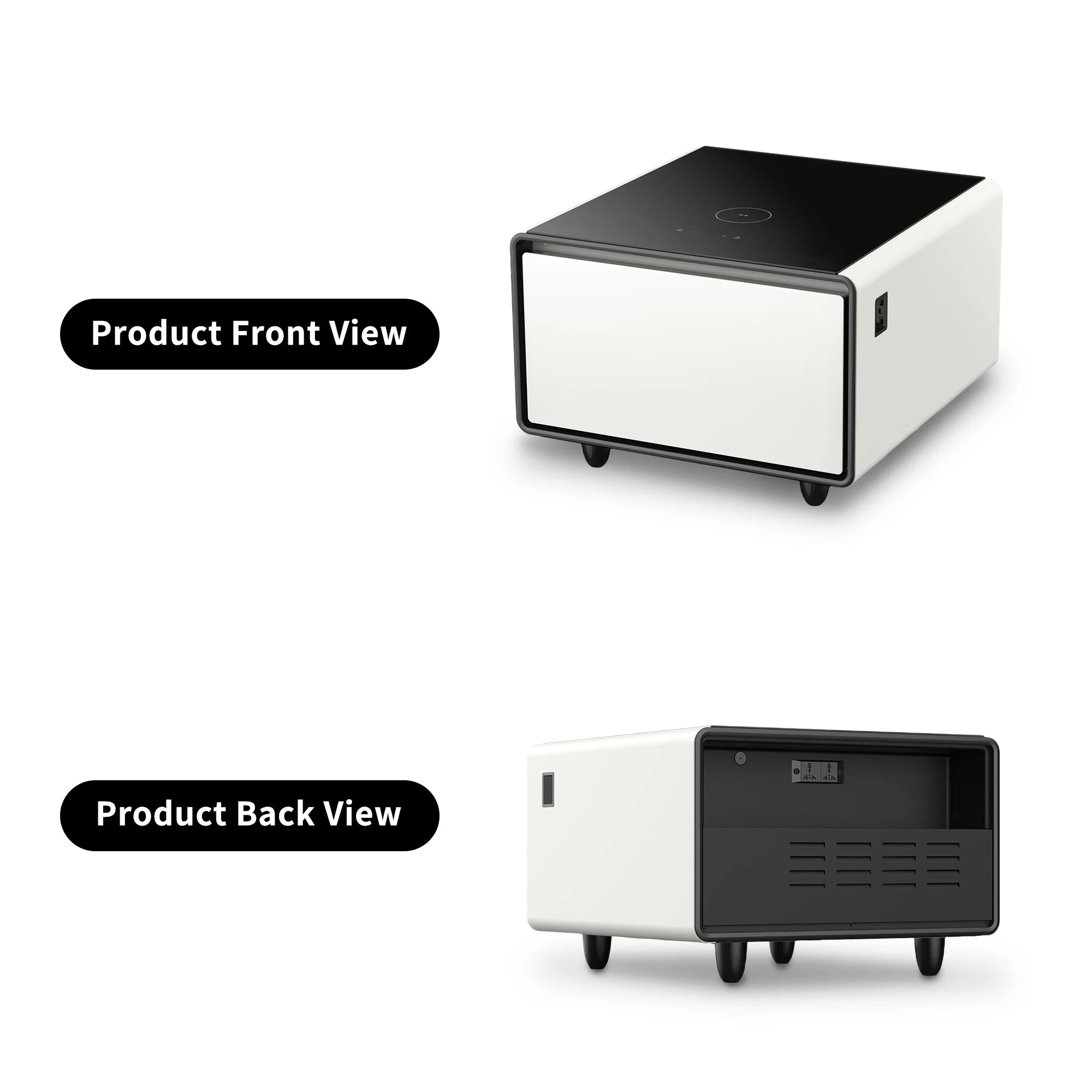 Smart Side Table with Built-in Fridge and Charging Station P6240