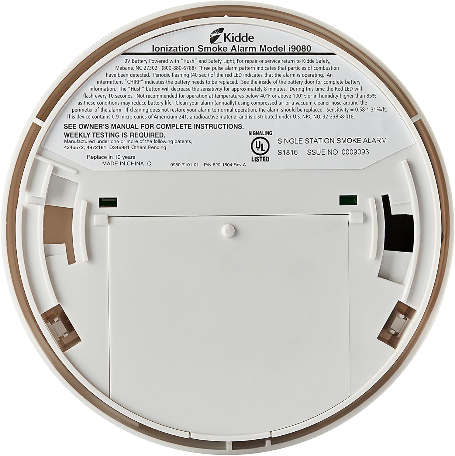 Smoke Detector with Safety Light, Battery Operated Alarm for Hallways S310