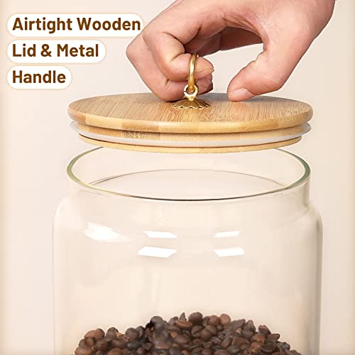 Large Glass Jars with Bamboo Lids for Kitchen Storage Y970