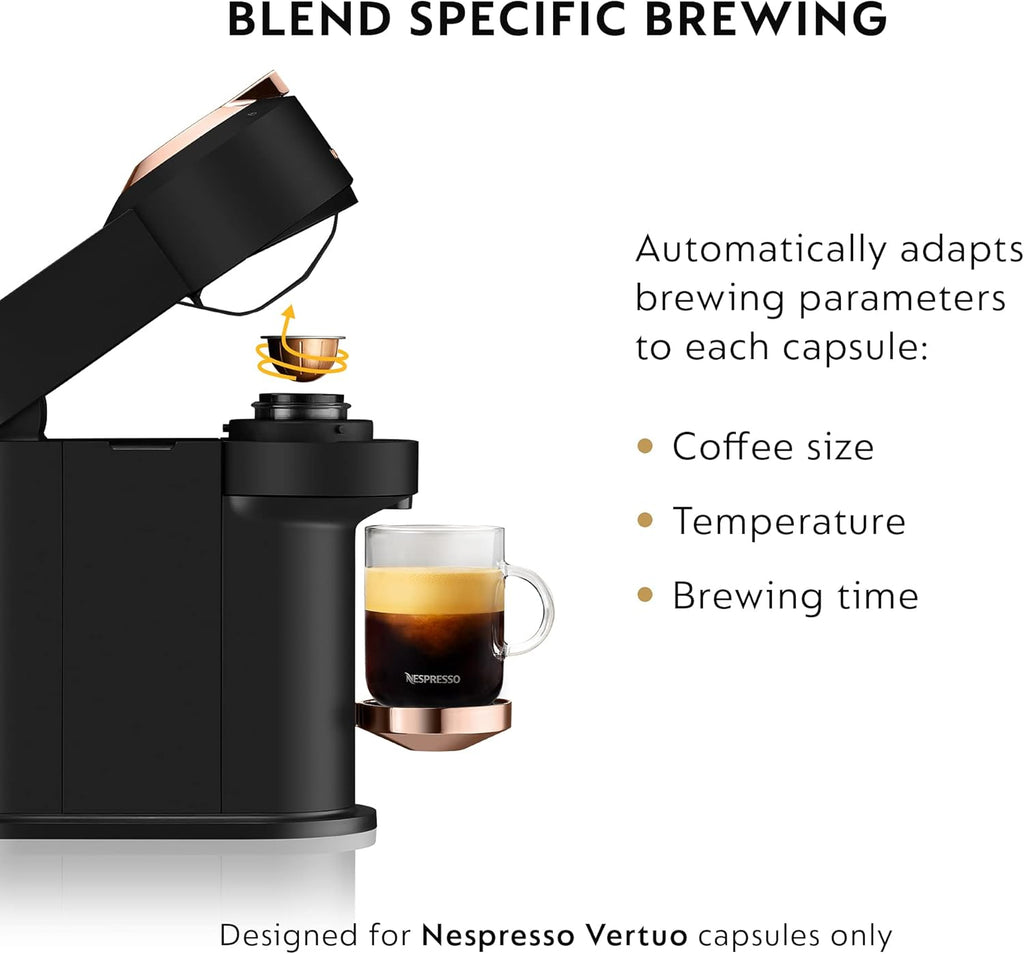 Coffee and Espresso Machine with Milk Frother, Matte Black Rose Gold H45821