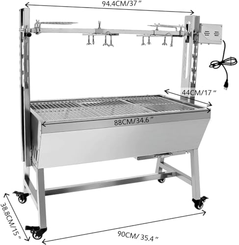 Portable Charcoal Spit Rotisserie Roaster Grill with Motor Z729684